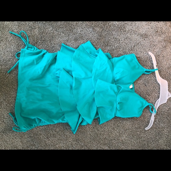 Mod Bod Teal Swim Top + Skirt - Picture 3 of 4